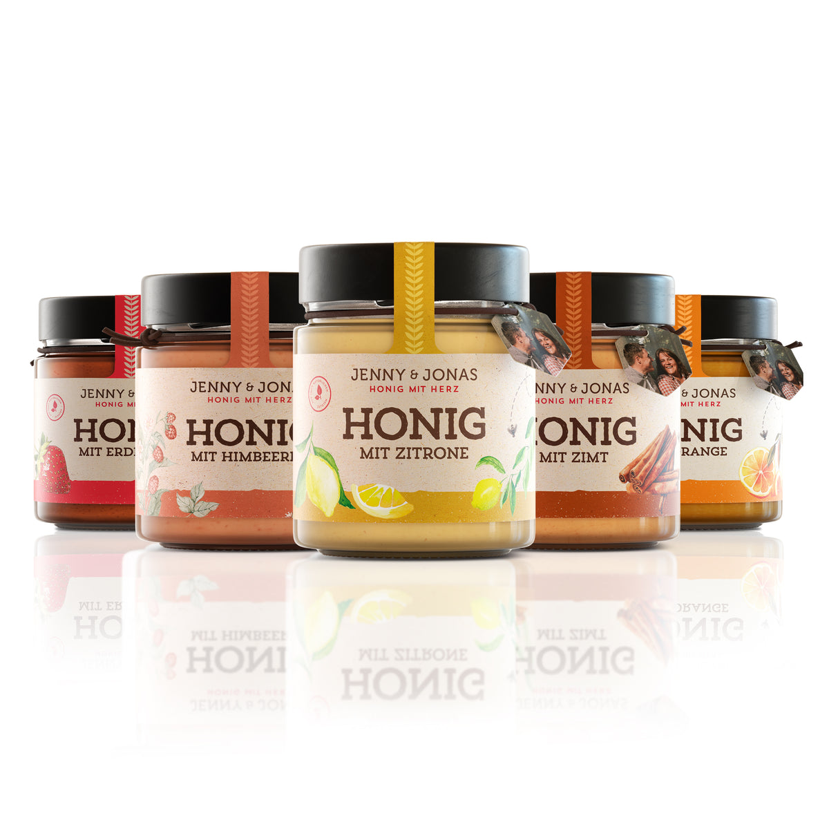 Honig mit Erdbeeren