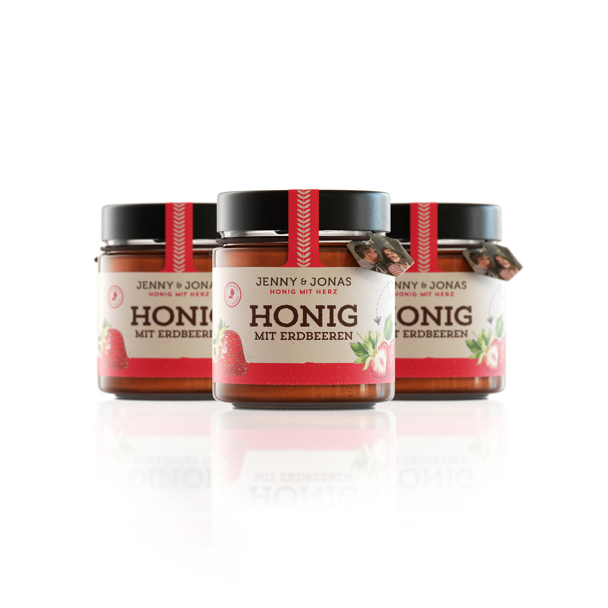 Honig mit Erdbeeren